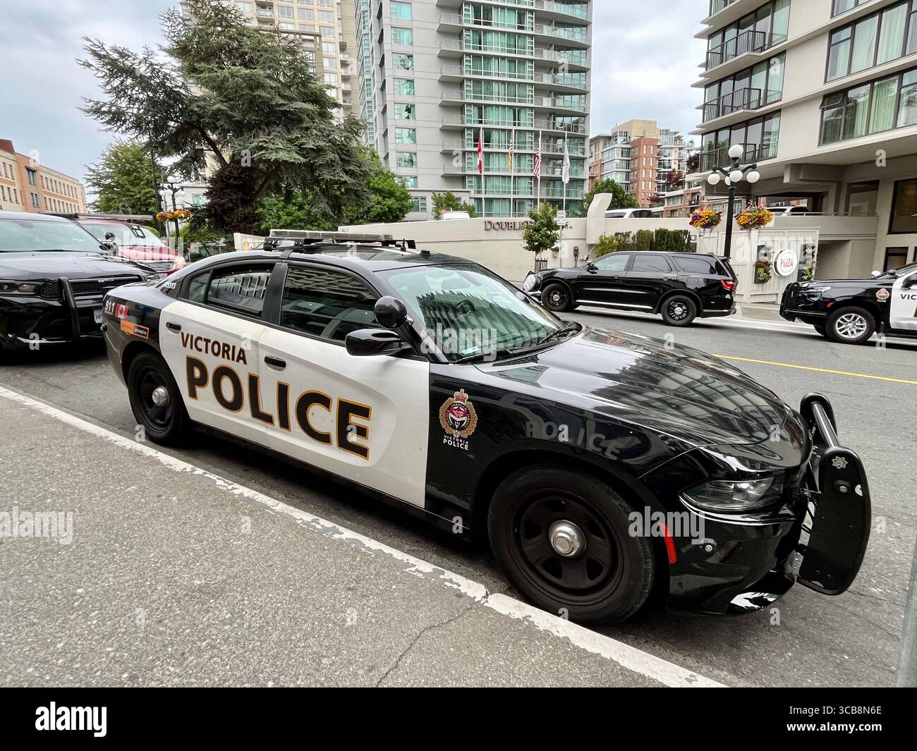 Police vehicle in Victoria, BC, Canada - Smartphone Captured Stock Image