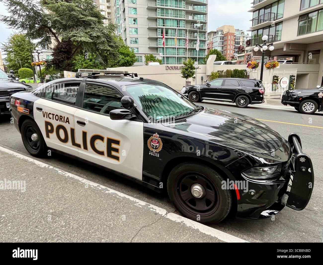 Police vehicle in Victoria, BC, Canada - Smartphone Captured Stock Image