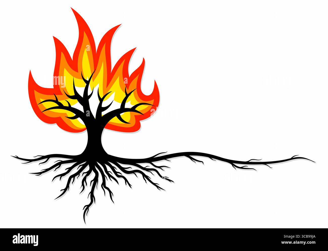 The symbol of burning tree Stock Vector Image & Art - Alamy