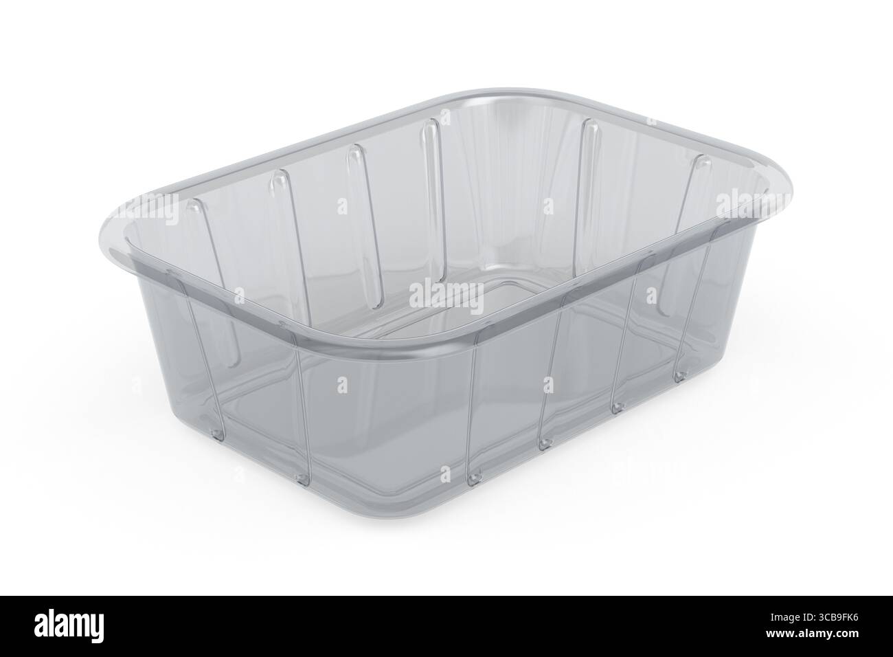 Plastic food container on white background. Isolated 3D illustration Stock Photo