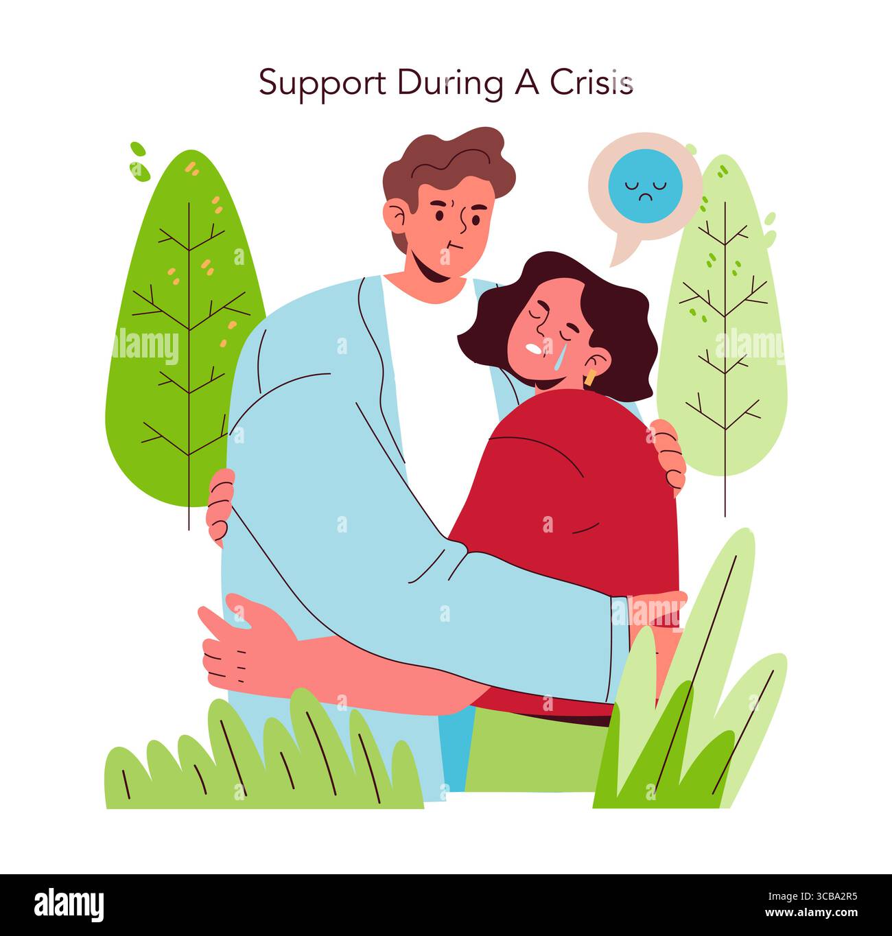 Two people hug during Stock Vector Images - Alamy