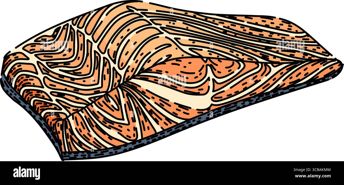 Baked cod fish fillet Stock Vector Images - Alamy