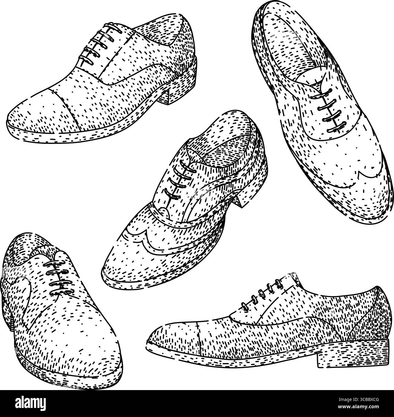 shoe leather set sketch hand drawn vector Stock Vector Image & Art - Alamy