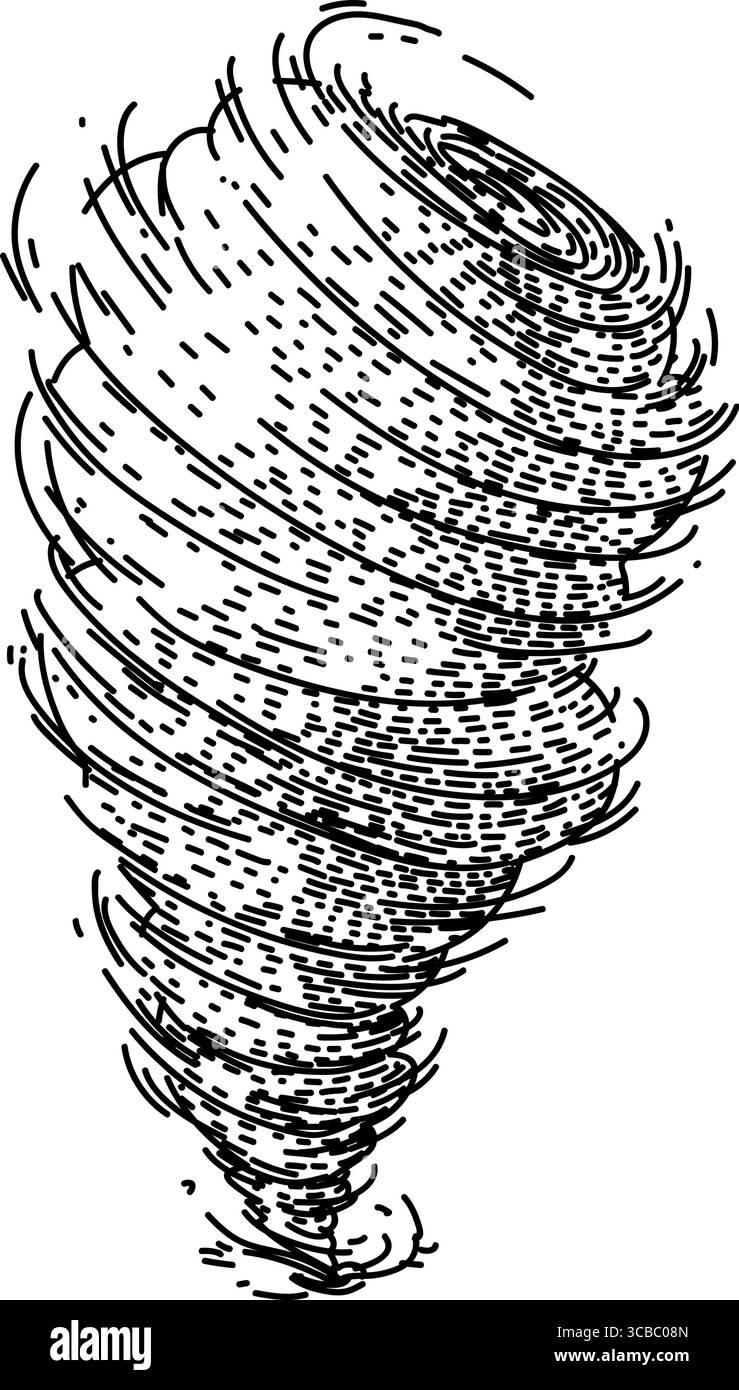 vortex tornado sketch hand drawn vector Stock Vector