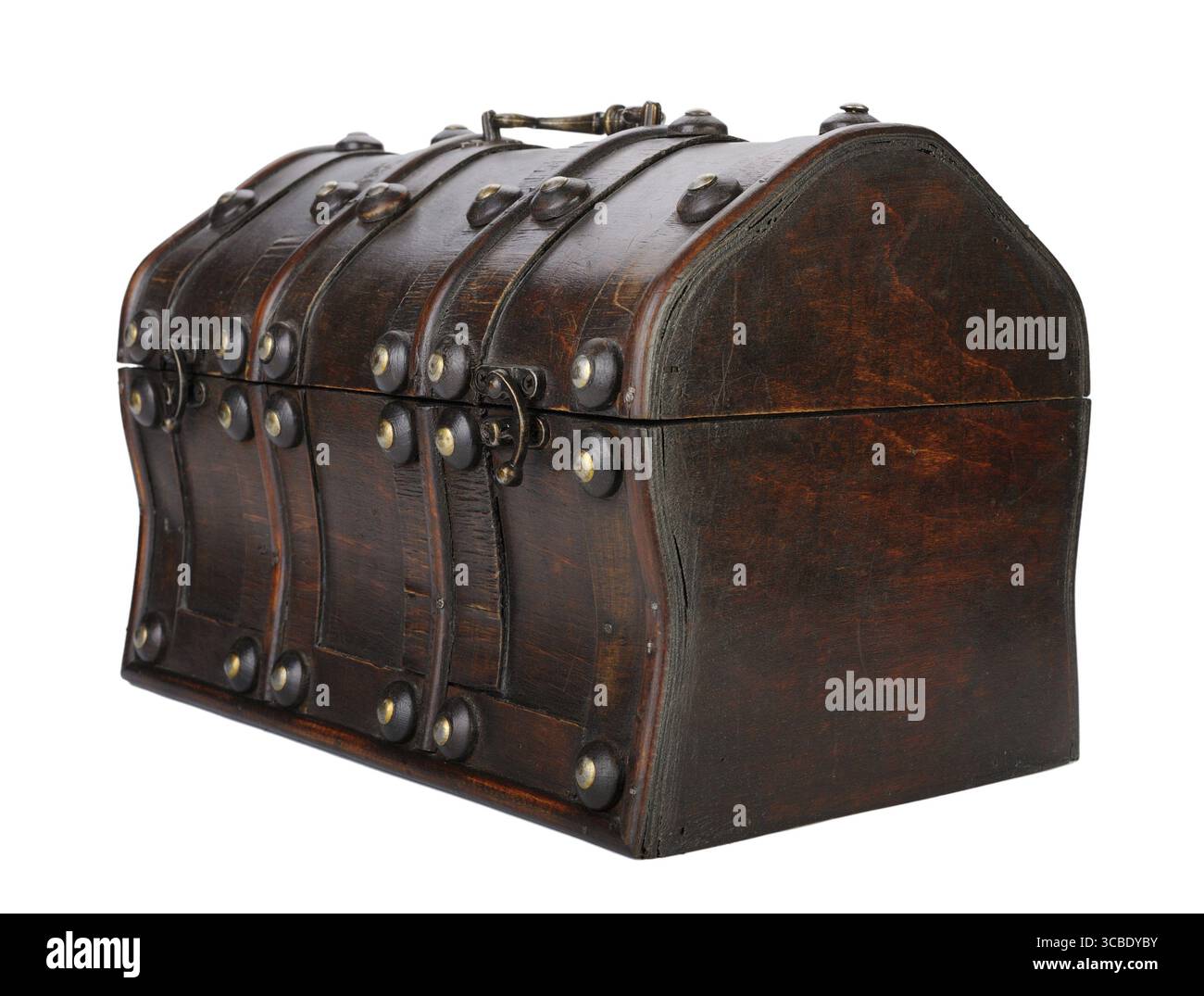 Closed Wooden chest, isolated on a white background Stock Photo - Alamy