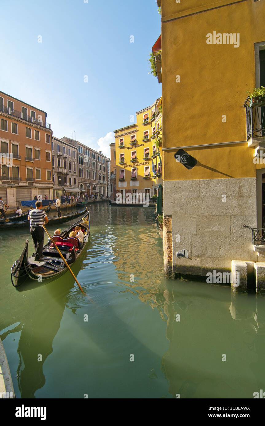 Venice Italy Gondolas on canal, most famous boat Stock Photo - Alamy