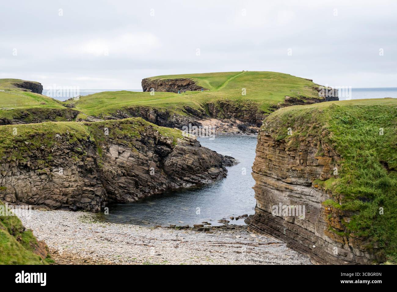 A headland at Yesnaby on the west coast of Orkney Mainland. Stock Photo