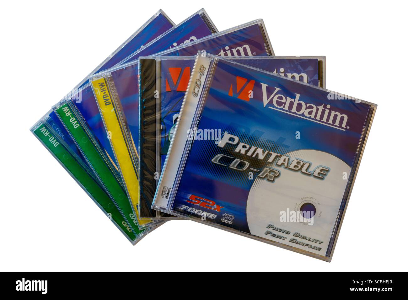 Pile of Verbatim CDs compact discs with Verbatim Printable CD-R cd disc ...