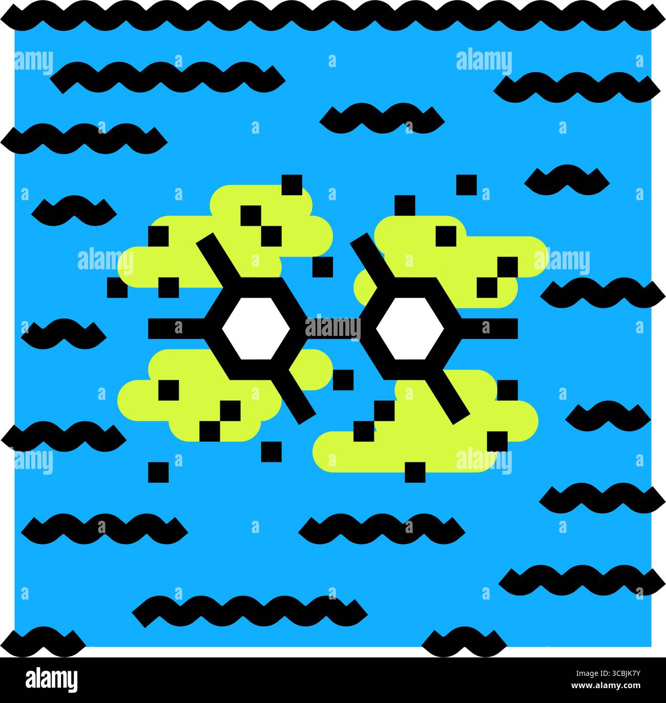 river sediments pcb particles color icon vector illustration Stock ...