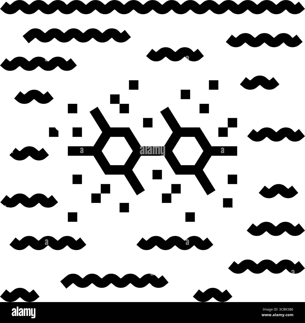 river sediments pcb particles line icon vector illustration Stock ...