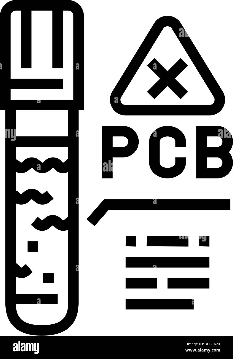water testing for pcb contamination line icon vector illustration Stock ...