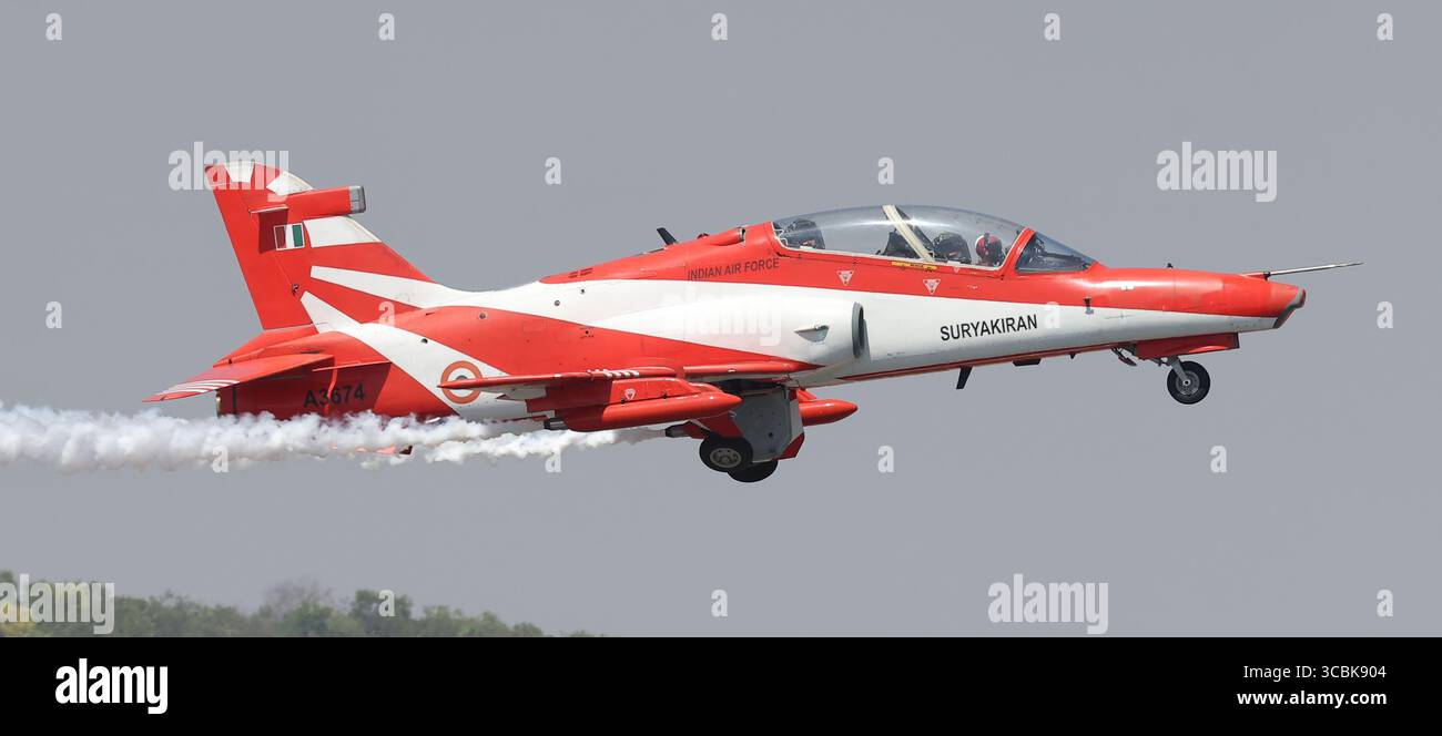 February 14, 2023, Bengaluru, Karnataka, India: Aero India Air Display on the second day (Credit Image: © Seshadri Sukumar/ZUMA Press Wire) Stock Photo