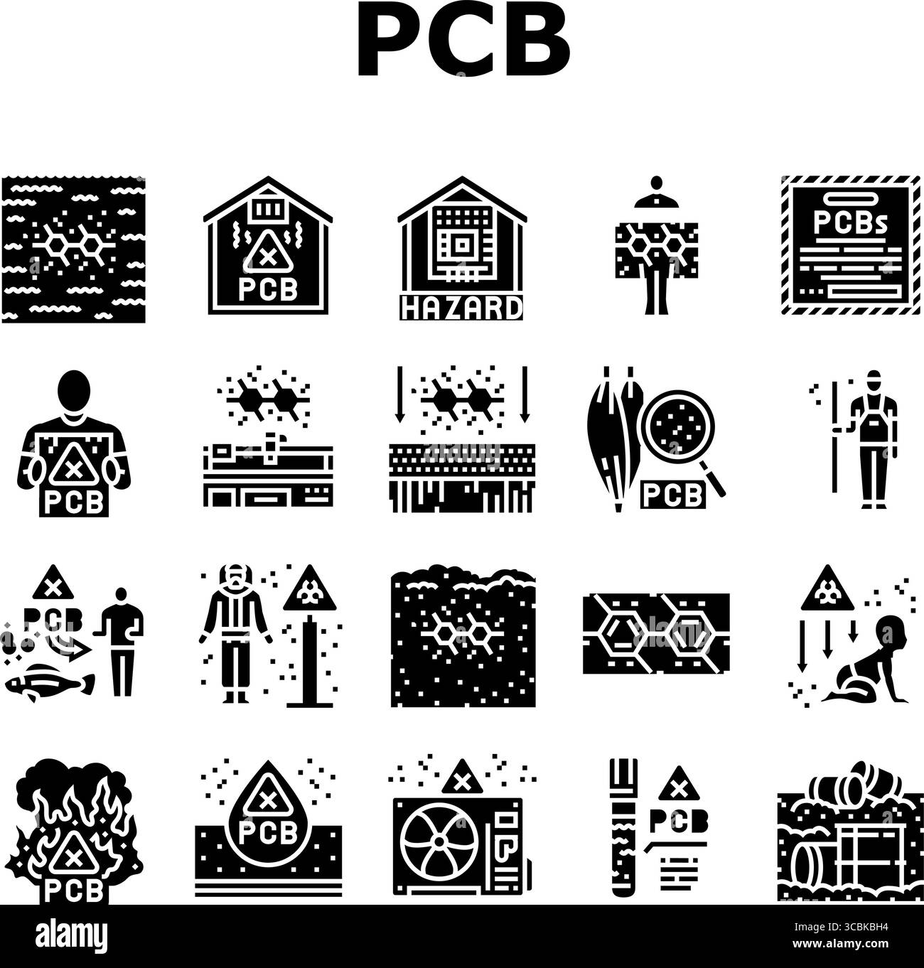 pcb pollution contamination icons set vector Stock Vector Image & Art ...