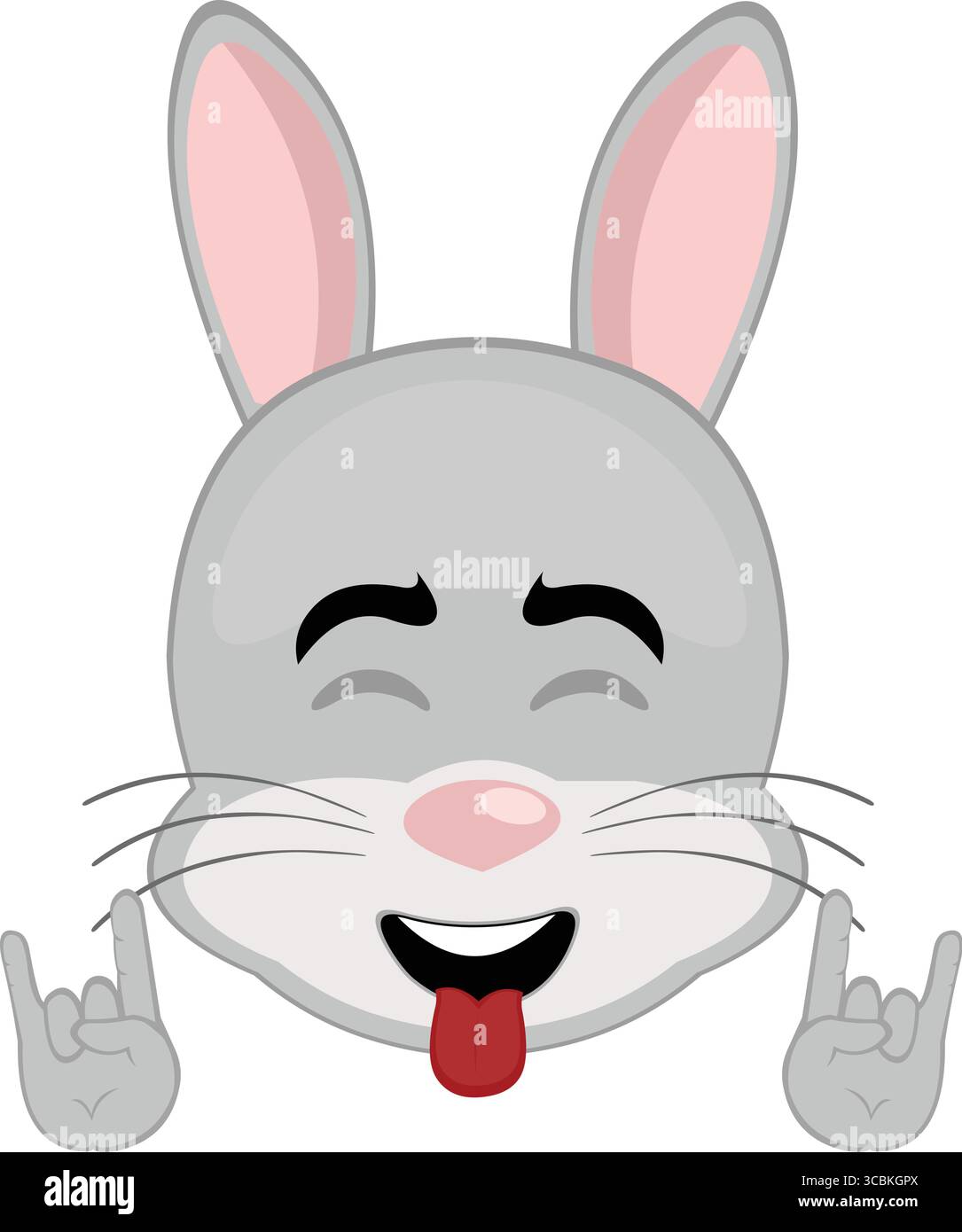 vector illustration emoticon character face rabbit rodent animal ...