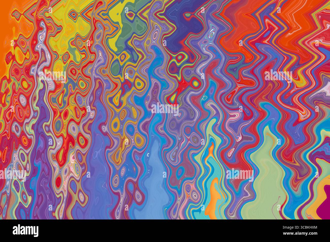 Vibrant rainbow-colored abstract illustration with dynamic zigzag ...