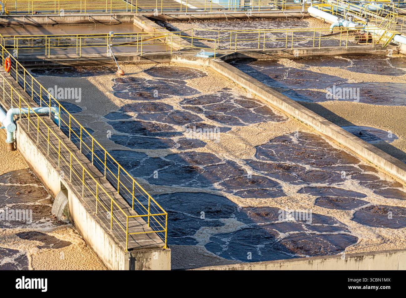 Water and sewage treatment facility in Votorantim, São Paulo, Brazil – July 2, 2019. Stock Photo