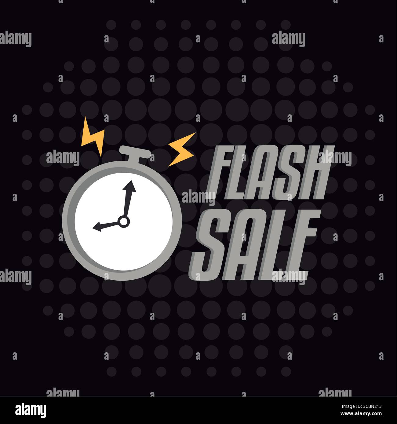 Flash sale with stopwatch icon. Vector Stock Vector