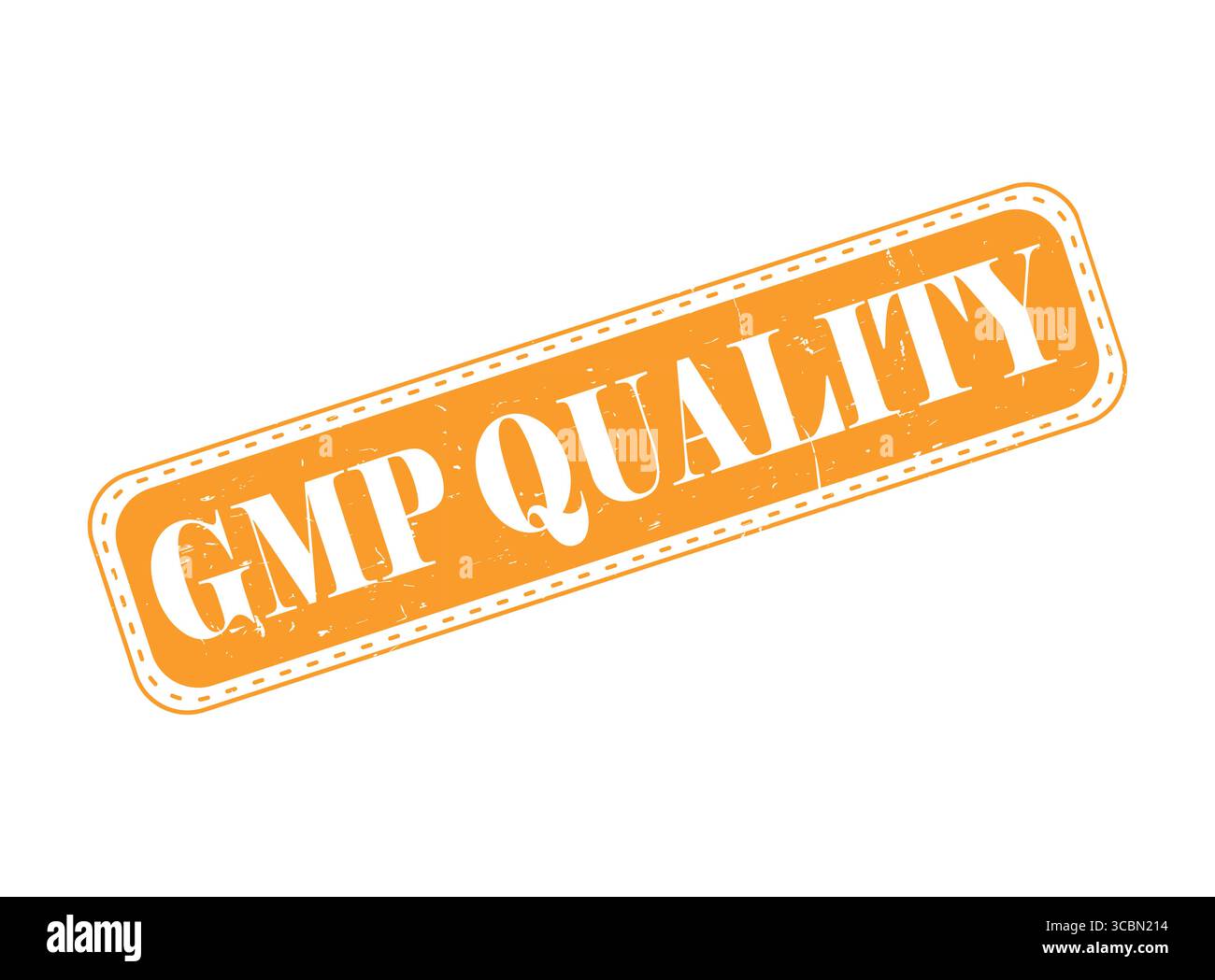 A GMP Quality Orange Rubber Stamp Seal with Dotted Border for Standard Stock Vector