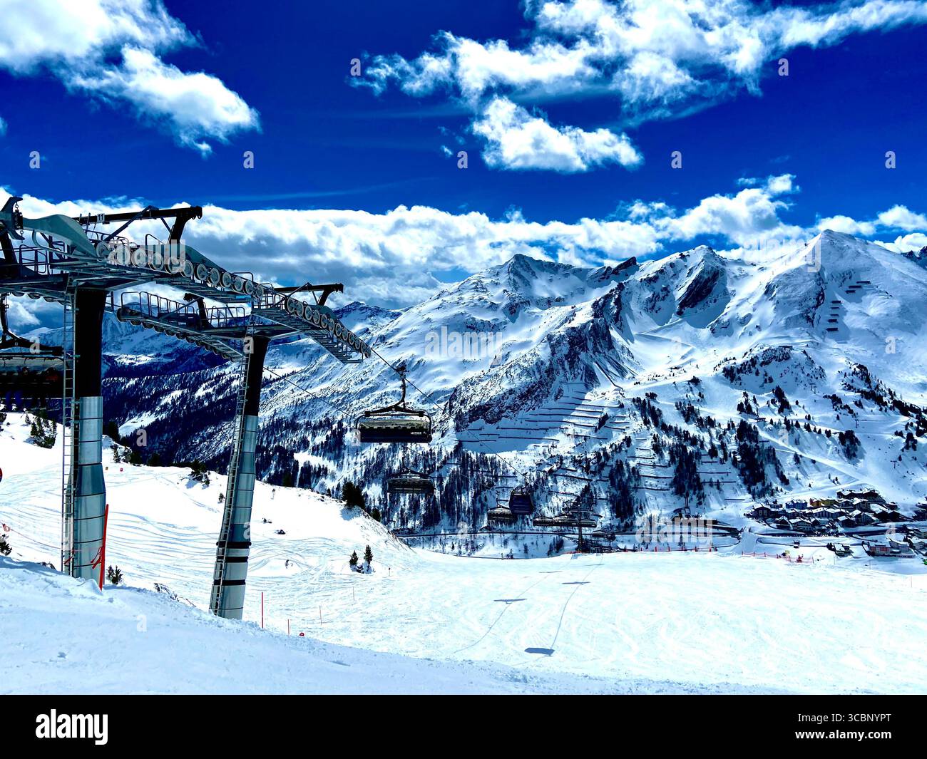 Beautiful ski-resort in Obertauern Austria - Smartphone Captured Stock Image