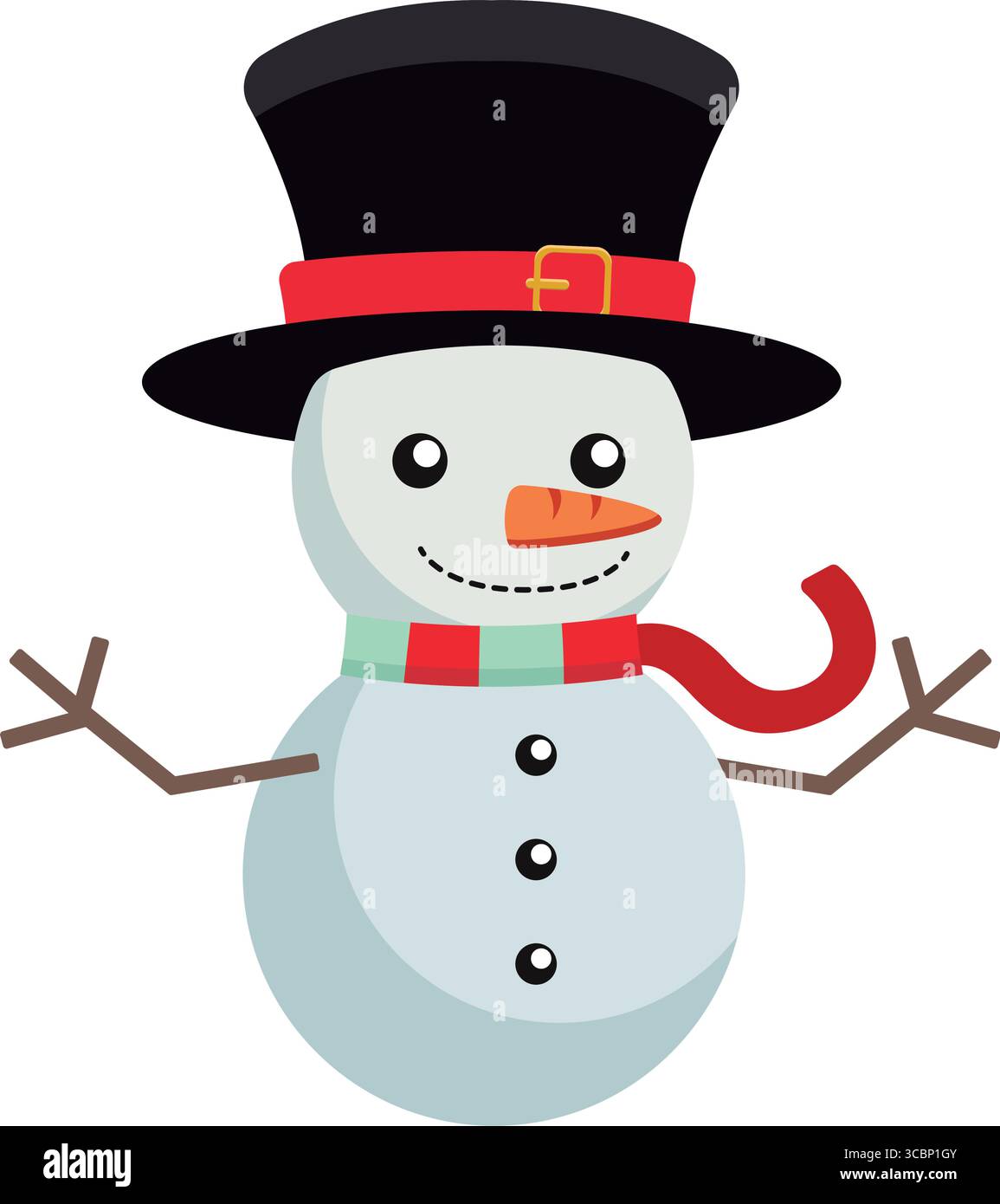 Cute snowman with top hat. Vector Stock Vector Image & Art - Alamy