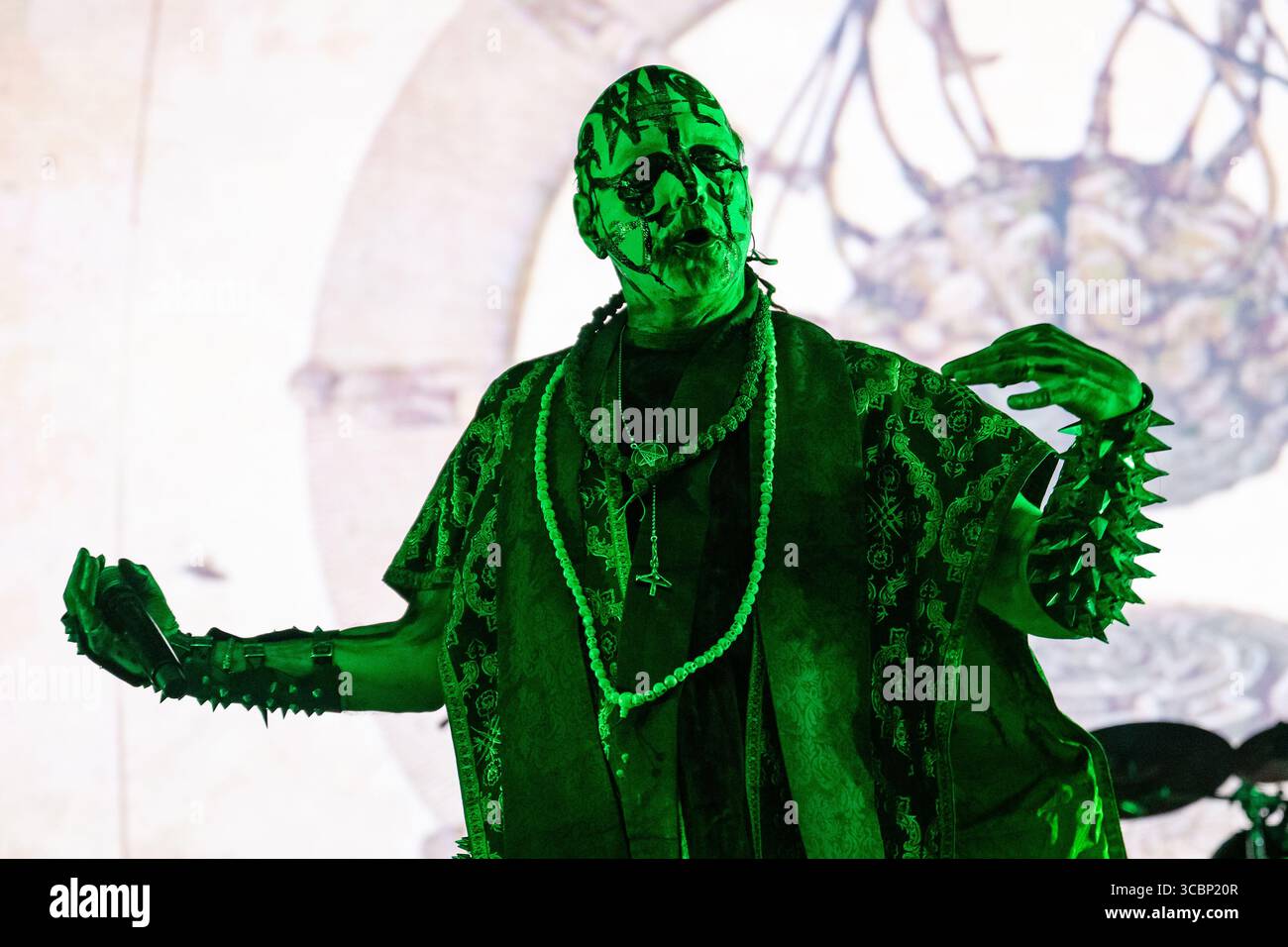 Norwegian black metal band Mayhem singer Attila Csihar at the 28th ...