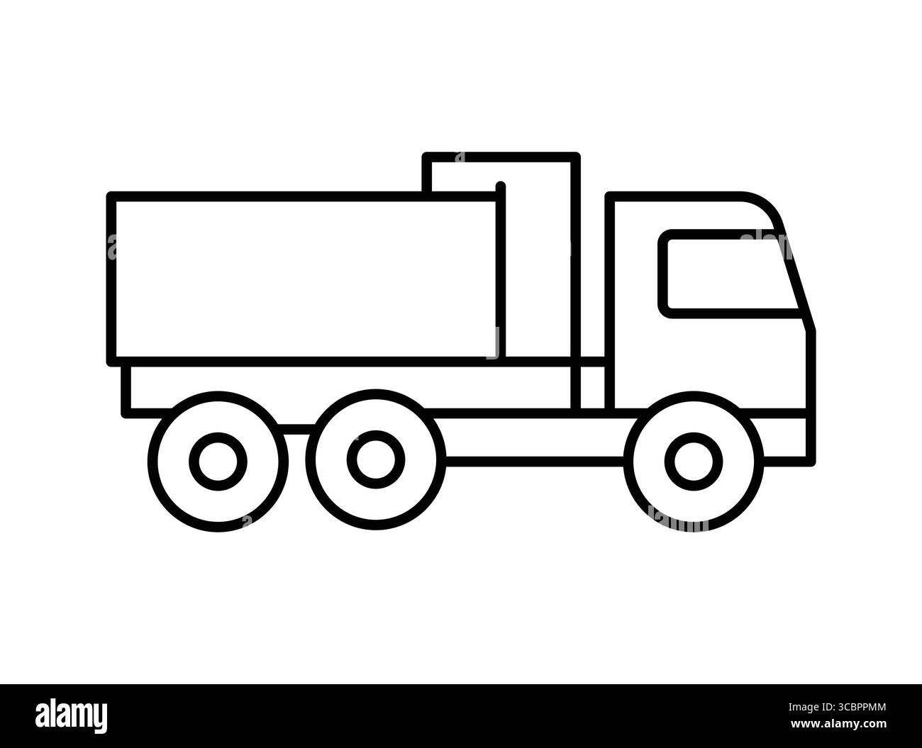 Simple outline of a delivery truck, ideal for representing ...