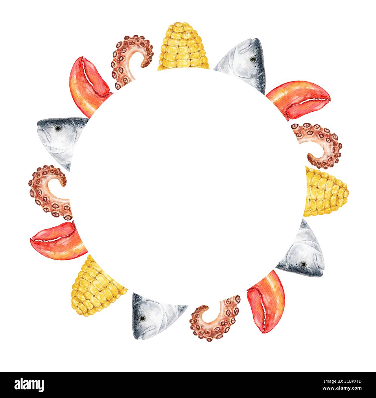 Seafood restaurant frame hand Cut Out Stock Images & Pictures - Alamy