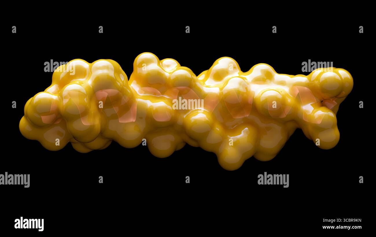tirzepatide molecule structure Illustration showing the 3D structure of a tirzepatide molecule Stock Photo