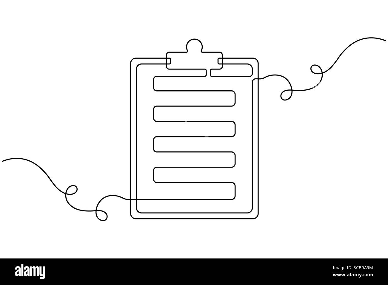 Minimalist Clipboard with Checklist Single Line Art Vector Silhouette ...