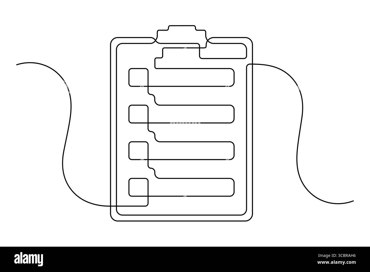 Minimalist Clipboard with Checklist Single Line Art Vector Silhouette ...