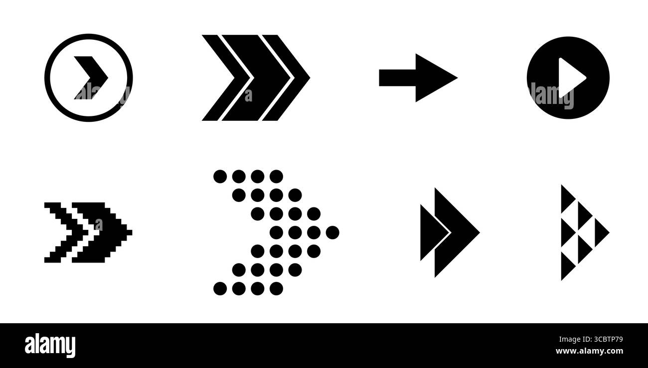 Swipe arrow icons vector set for scroll right left up down next slide ...