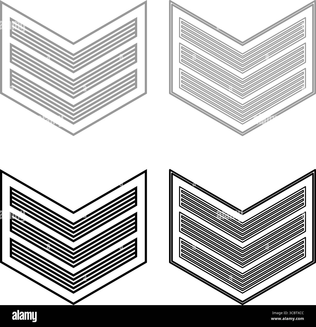 Army chevron military rank insignia badge symbol sign petty officer set ...