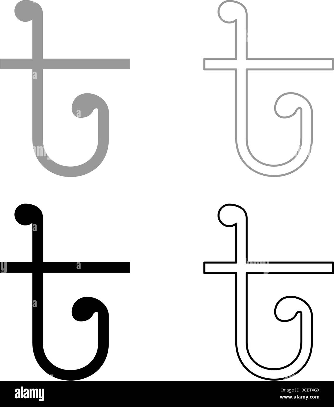 Symbol Taka Bangladeshi currency sign set icon grey black color vector ...