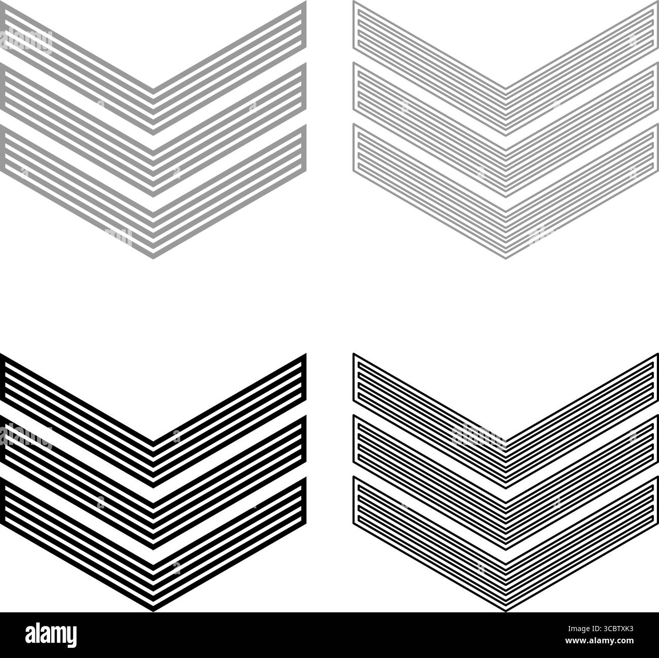 Army chevron military rank insignia badge symbol sign petty officer set ...