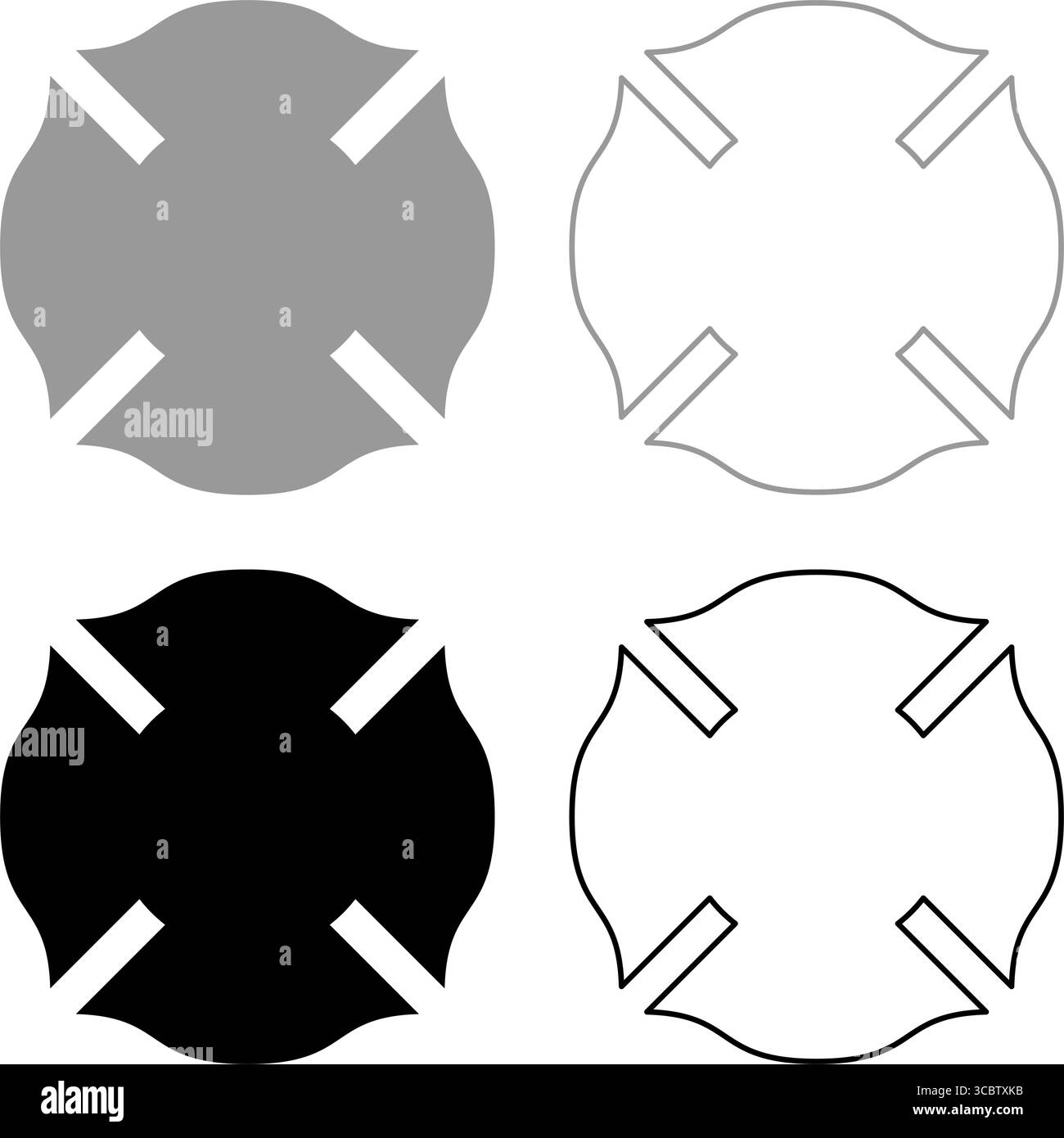 Maltese Cross Outline Vector