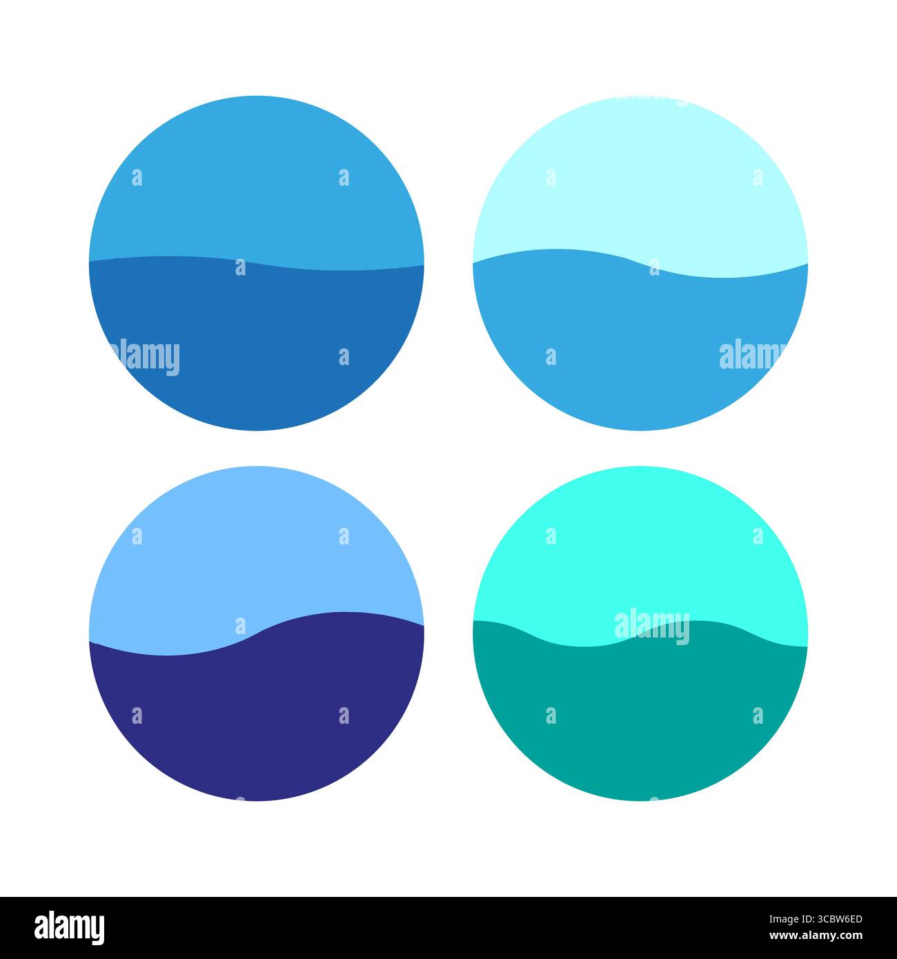 Abstract circular forms. Blue green palette. Organic Vector shapes. Smooth modern elements. EPS 10. Stock Vector