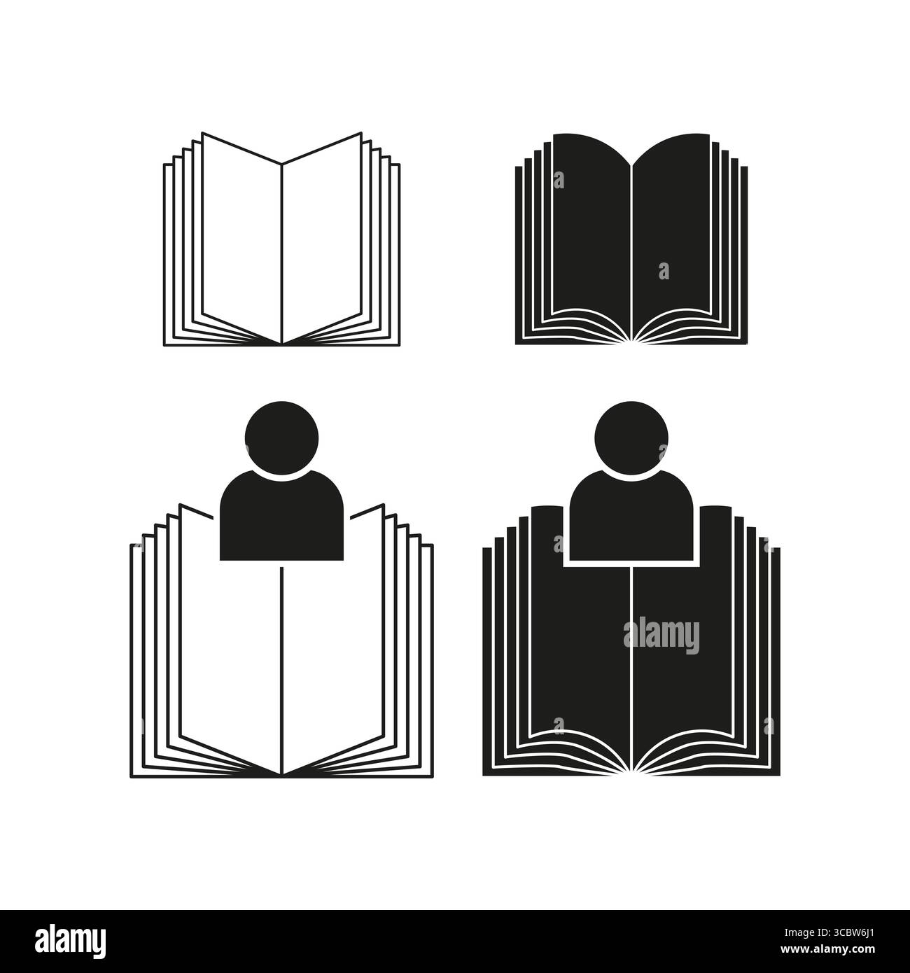 Education person icon. Student reading symbol. Learning knowledge ...