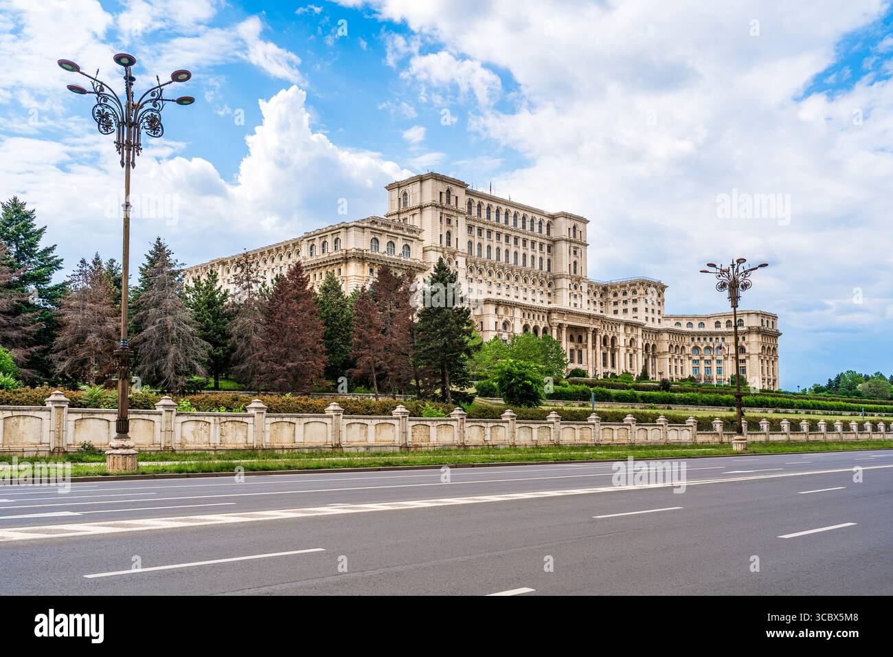Bucharest, Romania: Palace of Parliament or People's House built during Nicolae Ceausescu regimen as hte second largest building in the world Stock Photo