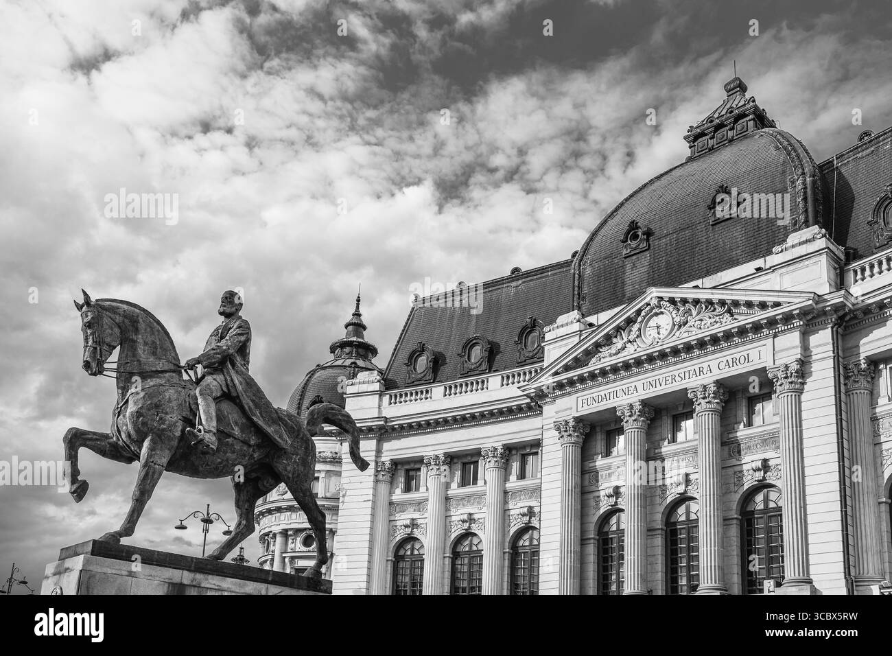 King carol i bucharest statue Black and White Stock Photos & Images - Alamy
