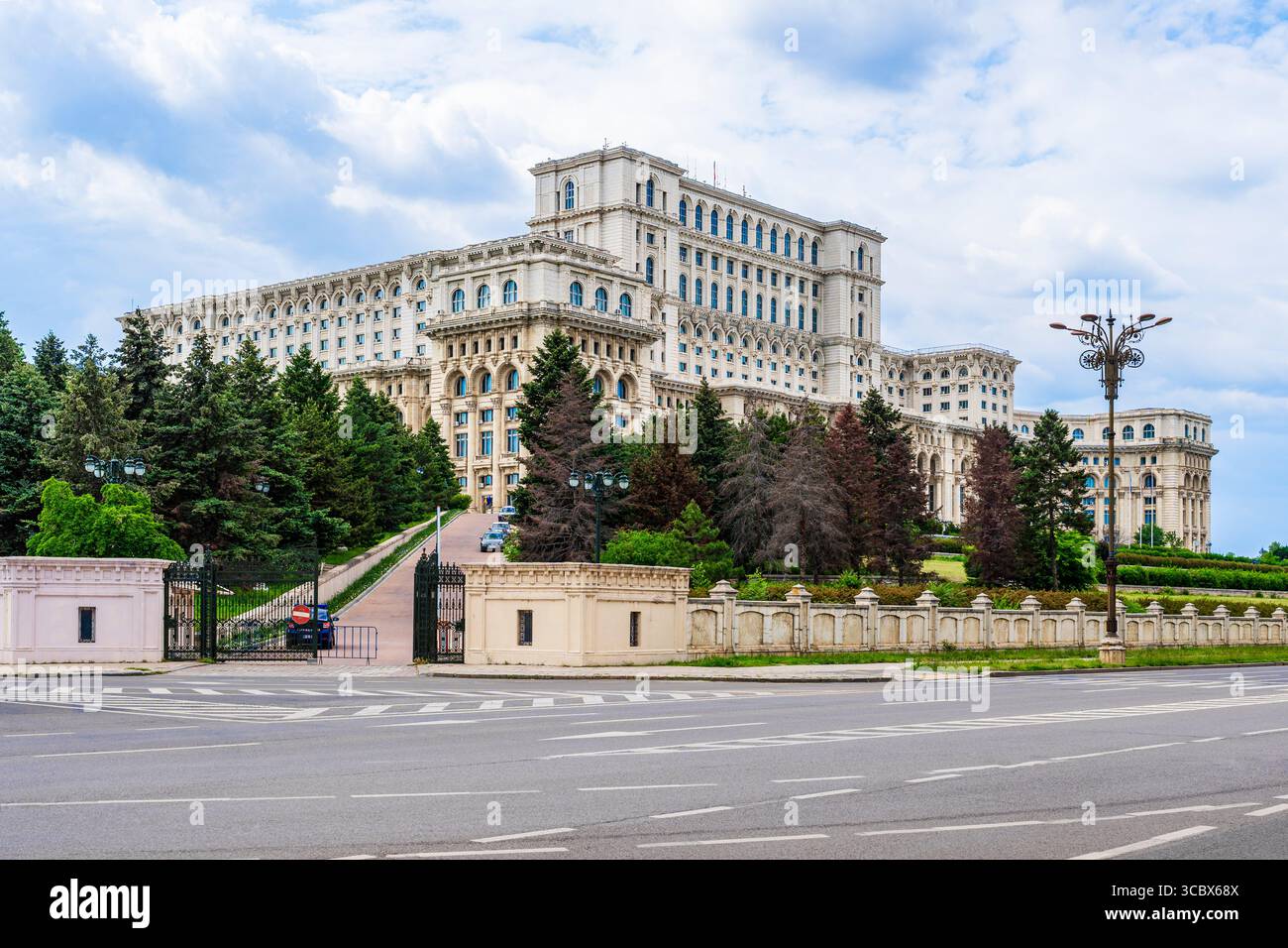 Bucharest, Romania: Palace of Parliament or People's House built during Nicolae Ceausescu regimen as hte second largest building in the world Stock Photo
