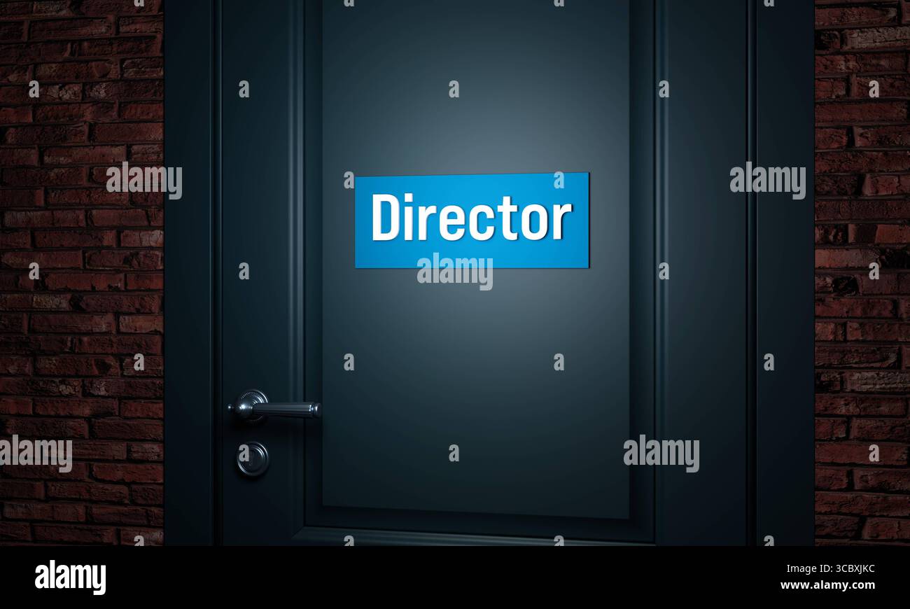 Directr Sign Director sign. Director sign. Dark gray door with a plate Director ...