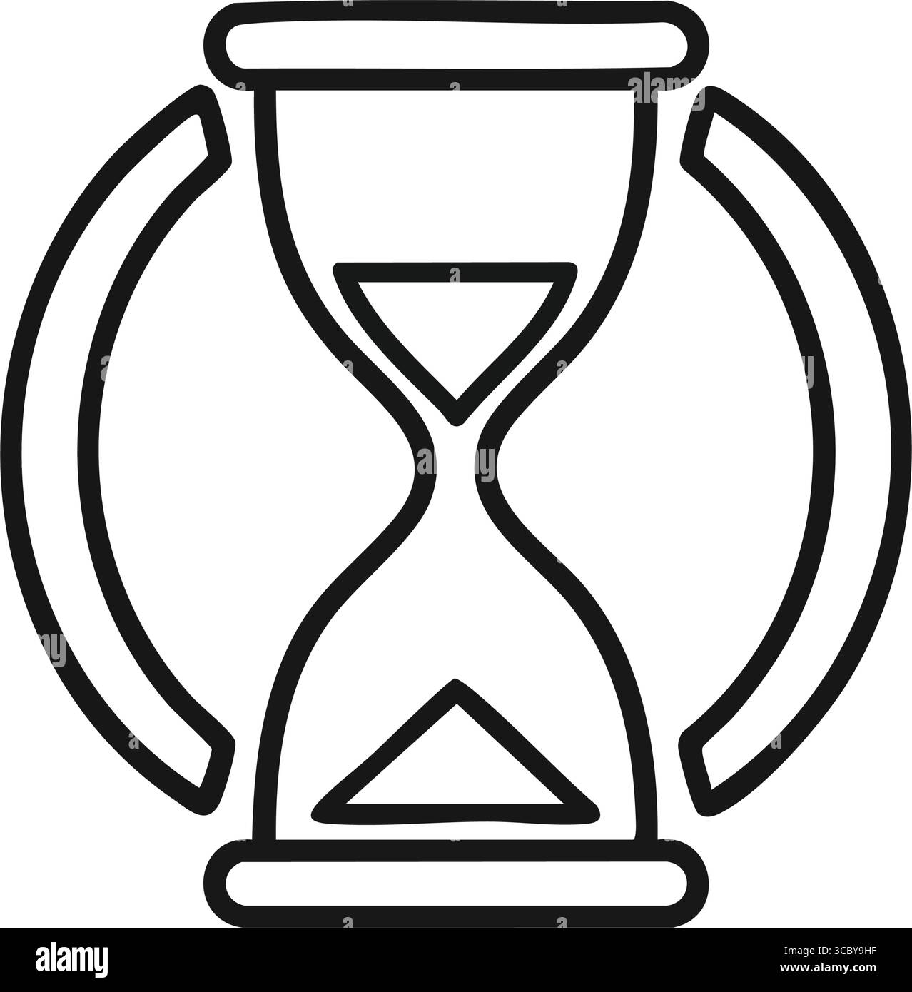 Time Passage Hourglass Symbol. A graphic of a classic sand timer ...