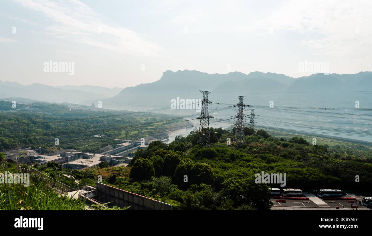 View of the Three Gorges Dam, the largest hydroelectric power station ...