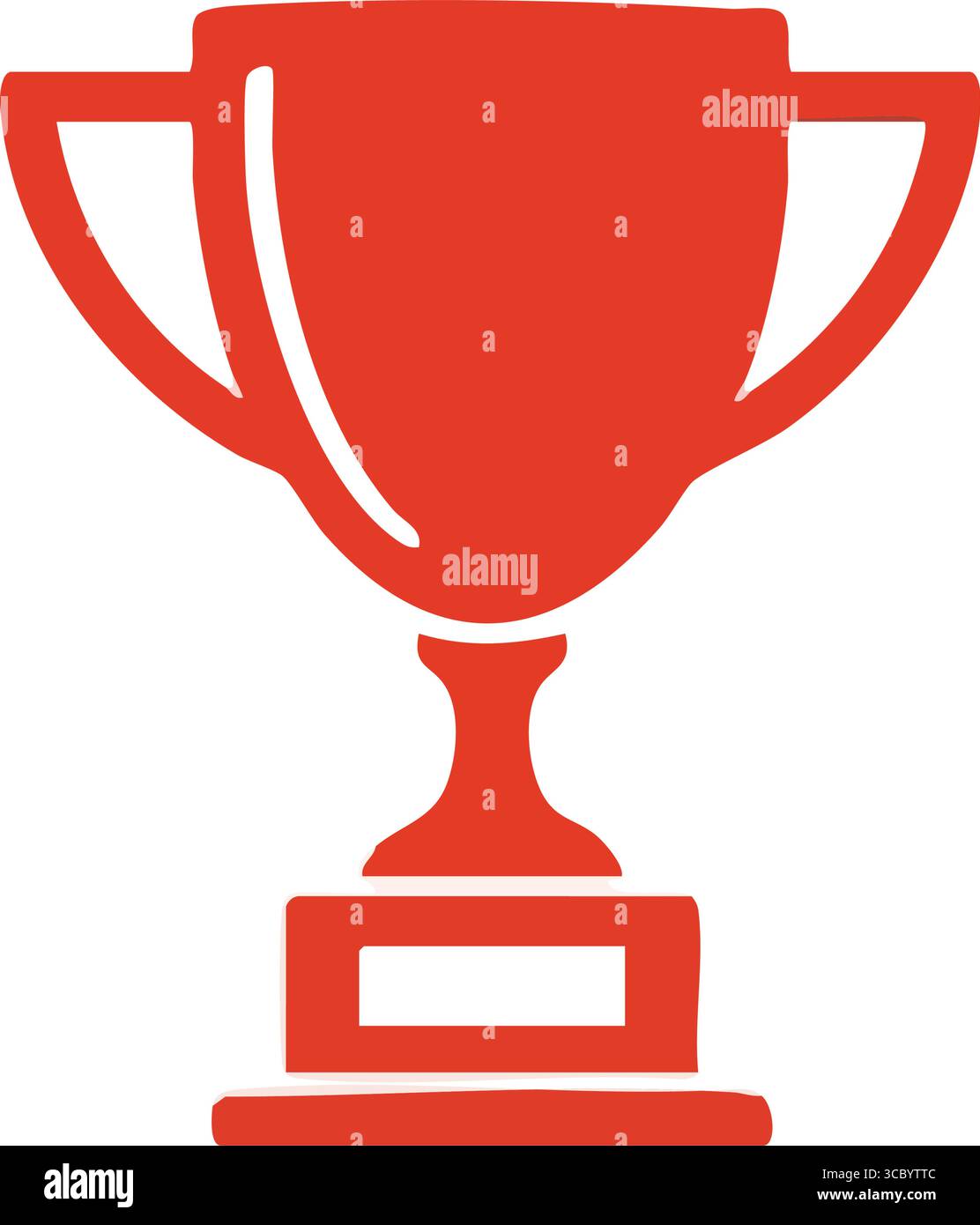 Red Trophy Award Icon. This bold scarlet emblem signifies victory ...