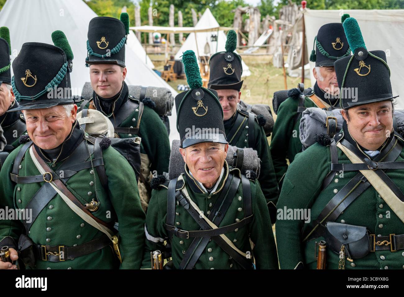 Chalfont, UK. 9 August 2025. Re enactors from the 2nd Battalion 95th ...