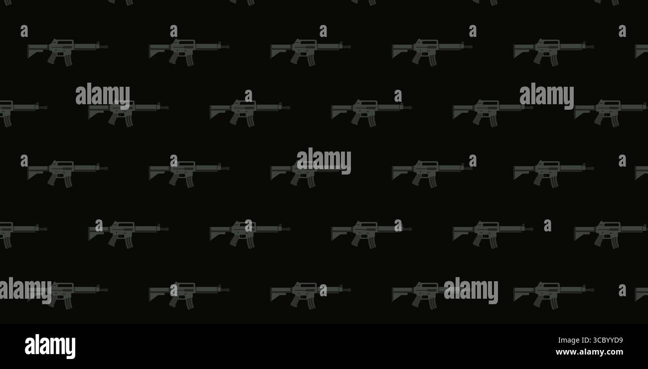 Repeated pattern of rifles on a dark background Stock Vector