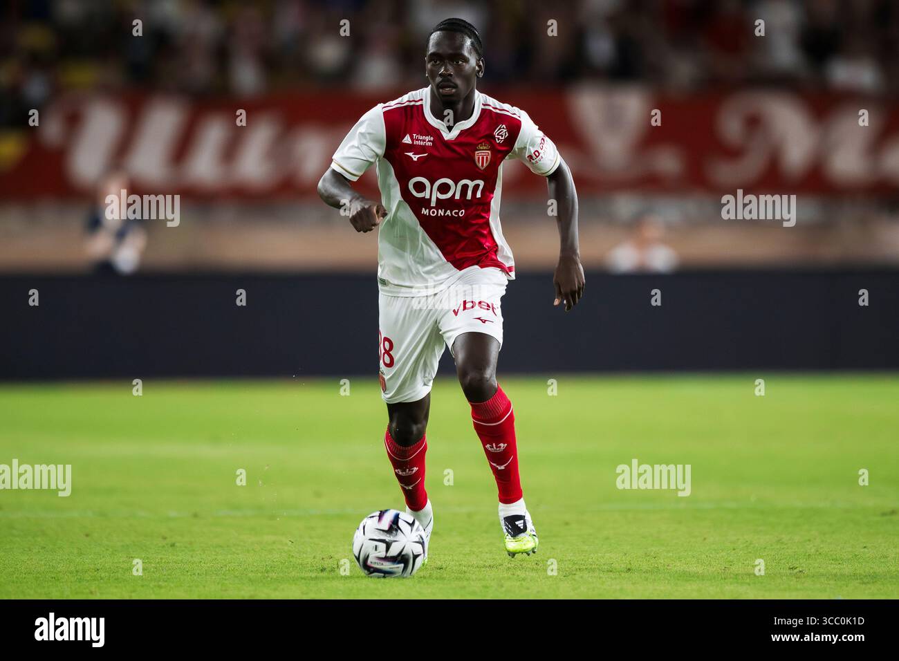 Soungoutou Magassa of AS Monaco in action during the friendly football ...