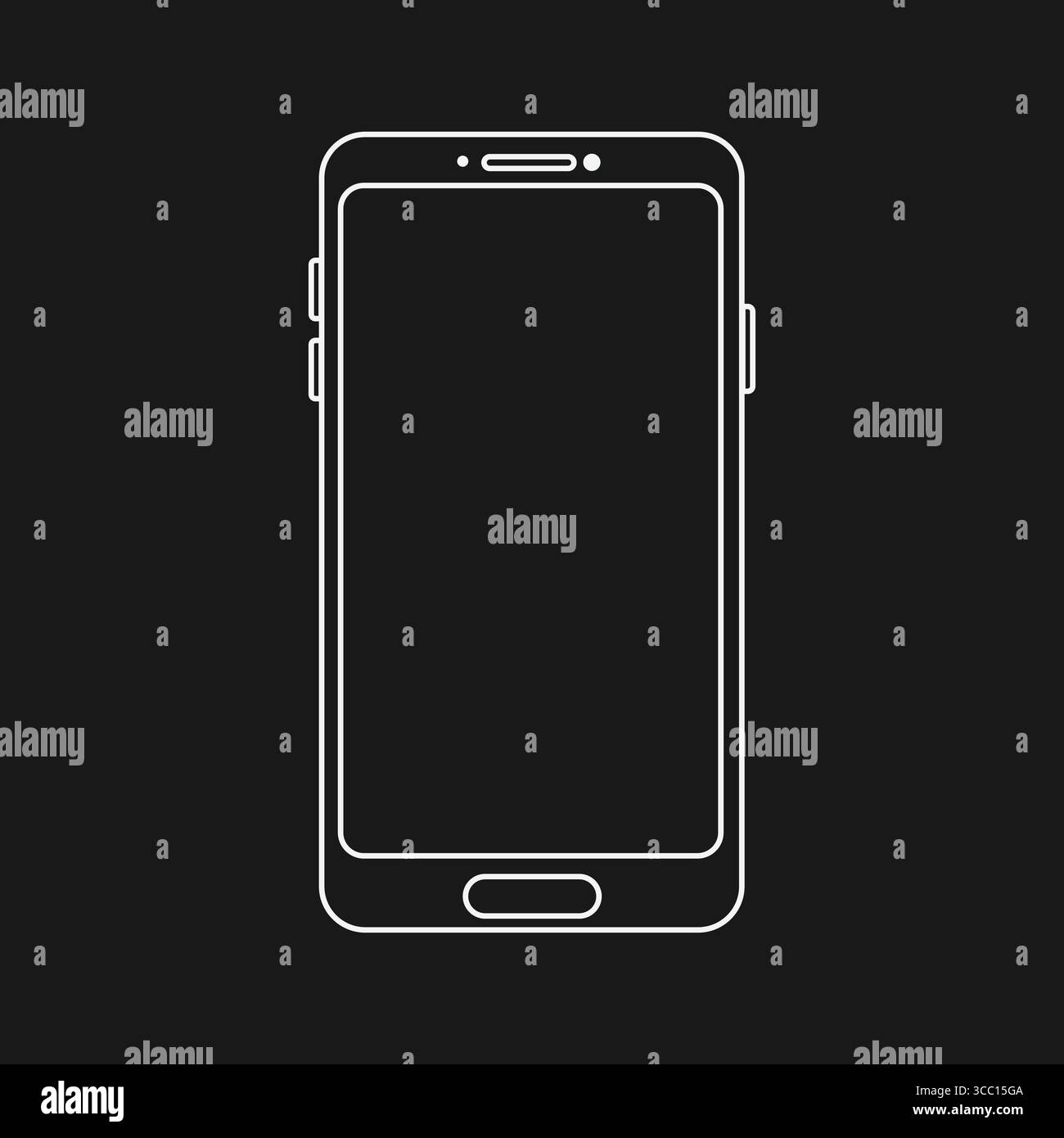 Modern Mobile Smartphone Line Art Icon for Digital Communication and ...