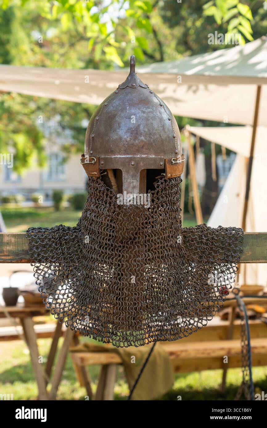 Warrior chainmail helmet norman hi-res stock photography and images - Alamy
