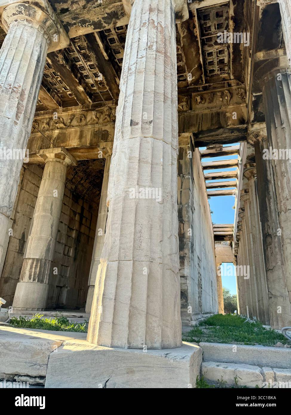 Viewpoint perspective of the Temple of Hephaistos in Athens, Greece. - Smartphone Captured Stock Image